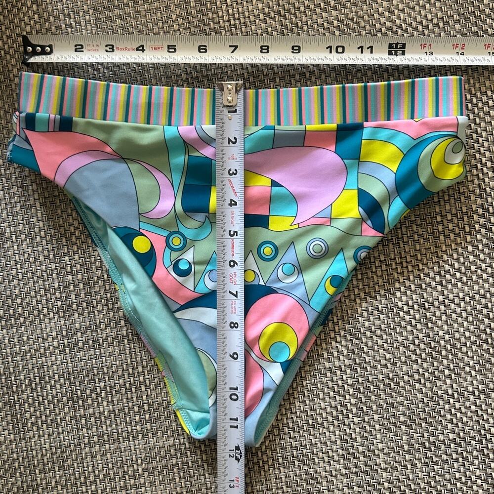 SHOW ME YOUR MUMU Bali Bottom Go Go Geo Blue Pink Print Stripe BandM - Picture 5 of 5